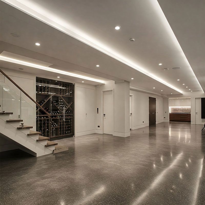 Basement Remodeling - Flooring & Lighting